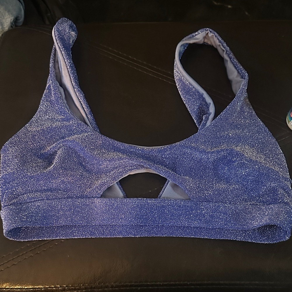 Sparkling Blue Women's Bralette, Swim Wear, Size A Cup, Length 14”, Like New